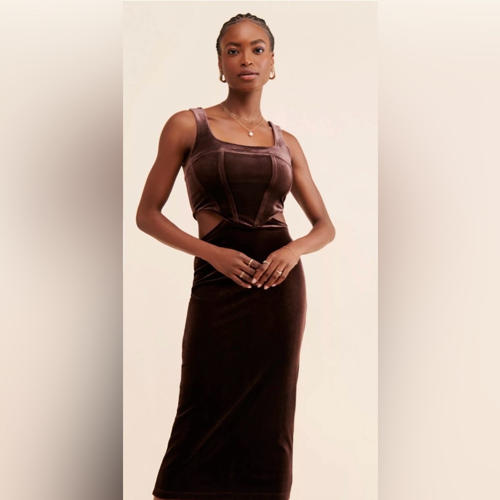 Anthropologie Nia Velvet Cutout Dress - Small